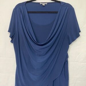 Blue Navy Cowl Top